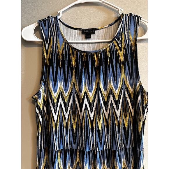 J Jill Wearever Collection Dress Size Small Tank Chevron Midi Sleeveless - Picture 2 of 12